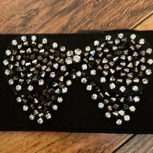 NWT Black stretchy embellished belt S/M - Picture 2 of 5